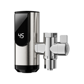 Robinets de cuisine électriques en acier inoxydable à température instantanée BSJ-06-34, robinet de lavabo chauffant électrique chaud et froid